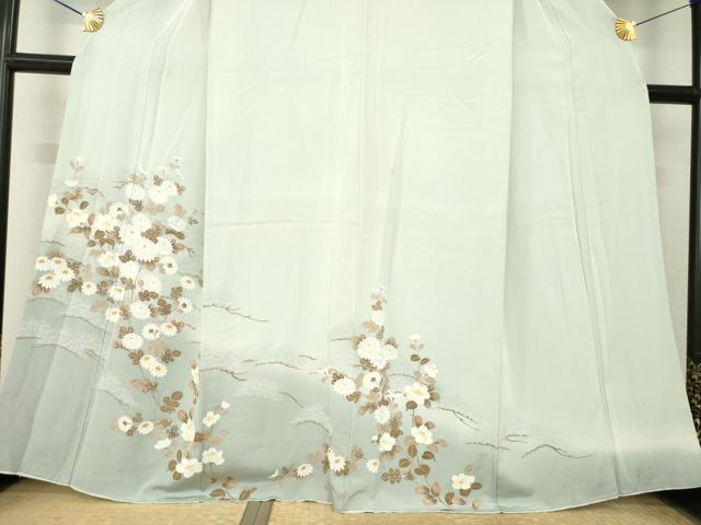 平和屋着物●訪問着 枝花文 暈し染め 正絹 逸品 AABM2417ck
