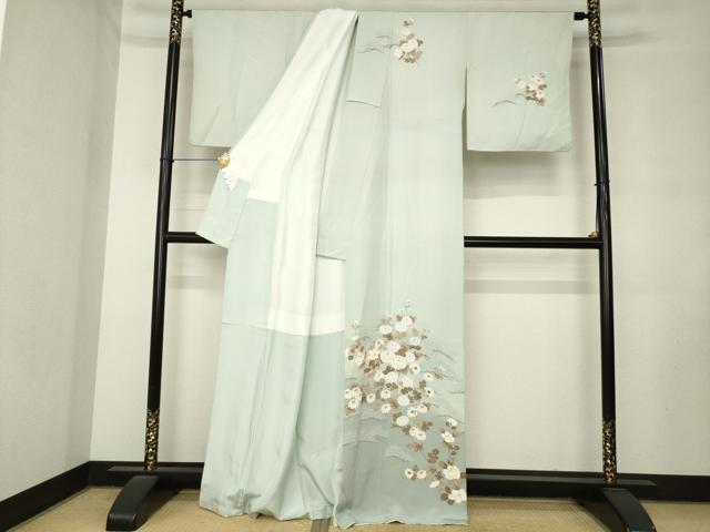 平和屋着物●訪問着 枝花文 暈し染め 正絹 逸品 AABM2417ck