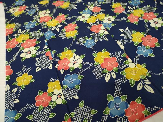 平和屋着物●上質な小紋 枝椿 正絹 逸品 AABM2420ck