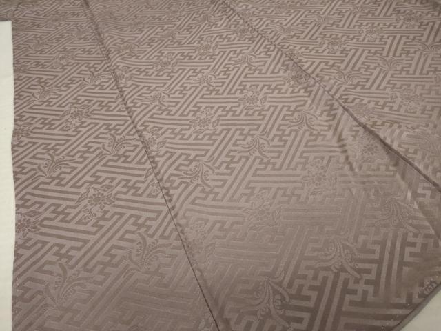 平和屋着物●上質な色無地 紗綾形花地紋 鳩羽鼠色 正絹 逸品 AABM2423ck