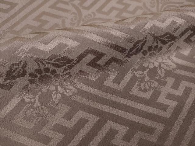 平和屋着物●上質な色無地 紗綾形花地紋 鳩羽鼠色 正絹 逸品 AABM2423ck