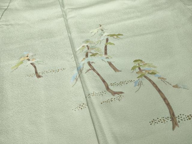 平和屋着物●豪華色留袖 蘇州刺繍 松 金糸 正絹 逸品 AABM2439ck