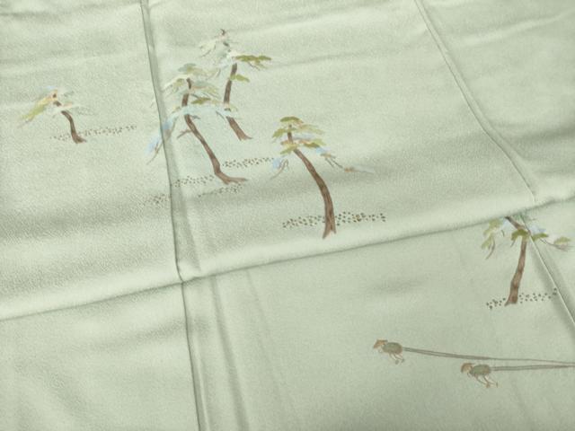 平和屋着物●豪華色留袖 蘇州刺繍 松 金糸 正絹 逸品 AABM2439ck