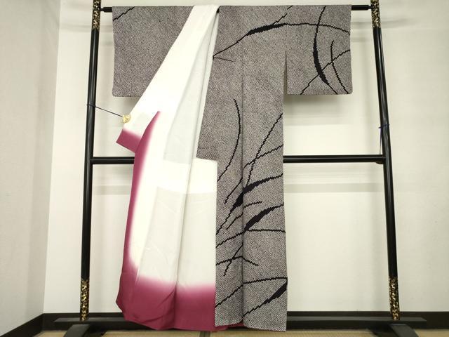 平和屋着物●訪問着 総絞り 芝 正絹 逸品 AABM2445ck