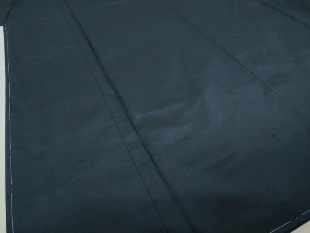 平和屋着物●男性 紬 アンサンブル 色無地 藍鉄色 キングサイズ 正絹 逸品 未使用 AABM2447ck