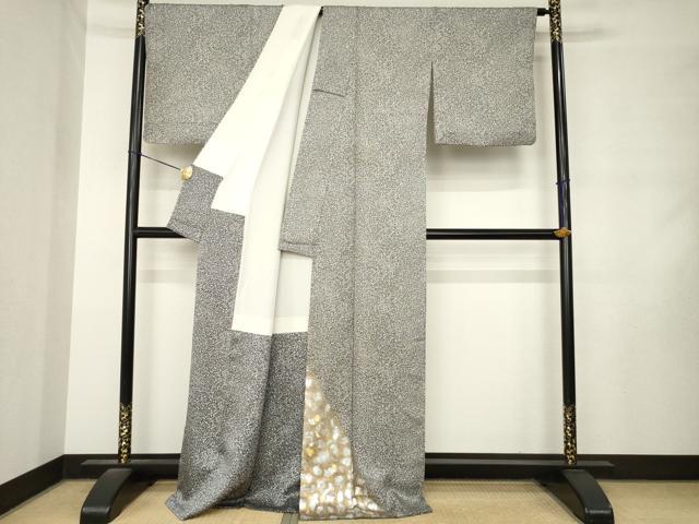 平和屋着物●金彩友禅作家 金彩の魔術師 堀省平 金煌織 訪問着 霞文 たたき染め 金銀彩 正絹 逸品 AABM2452ck