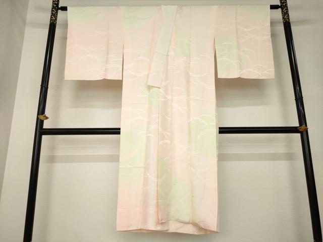 平和屋着物●長襦袢 袷 雪芝文 暈し染め 正絹 逸品 AABM2453ck