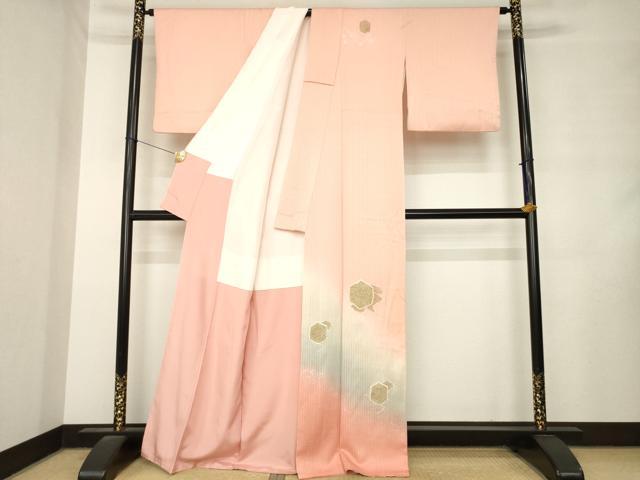 平和屋着物●中国三大刺繍 スワトウ刺繍 汕頭刺繍 総刺繍 訪問着 花亀甲文 暈し染め 正絹 逸品 AABM2457ck