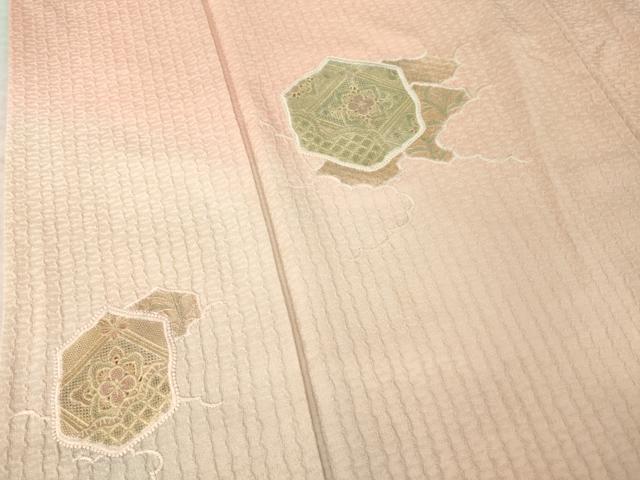 平和屋着物●中国三大刺繍 スワトウ刺繍 汕頭刺繍 総刺繍 訪問着 花亀甲文 暈し染め 正絹 逸品 AABM2457ck