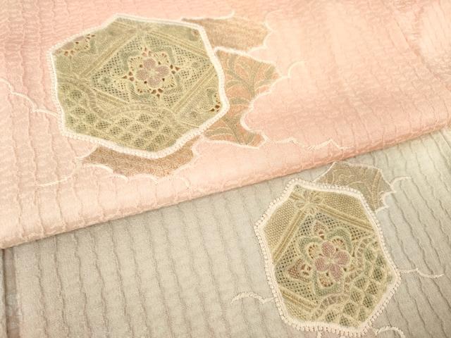 平和屋着物●中国三大刺繍 スワトウ刺繍 汕頭刺繍 総刺繍 訪問着 花亀甲文 暈し染め 正絹 逸品 AABM2457ck