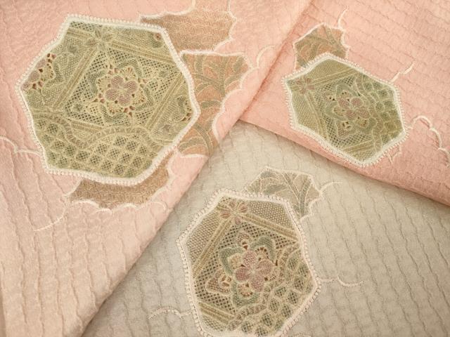 平和屋着物●中国三大刺繍 スワトウ刺繍 汕頭刺繍 総刺繍 訪問着 花亀甲文 暈し染め 正絹 逸品 AABM2457ck