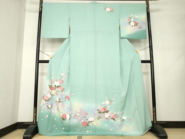 平和屋着物●訪問着 友禅 枝花文 暈し染め 正絹 逸品 AABM2471ck
