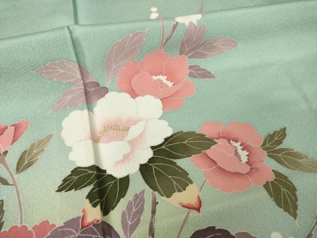 平和屋着物●訪問着 友禅 枝花文 暈し染め 正絹 逸品 AABM2471ck