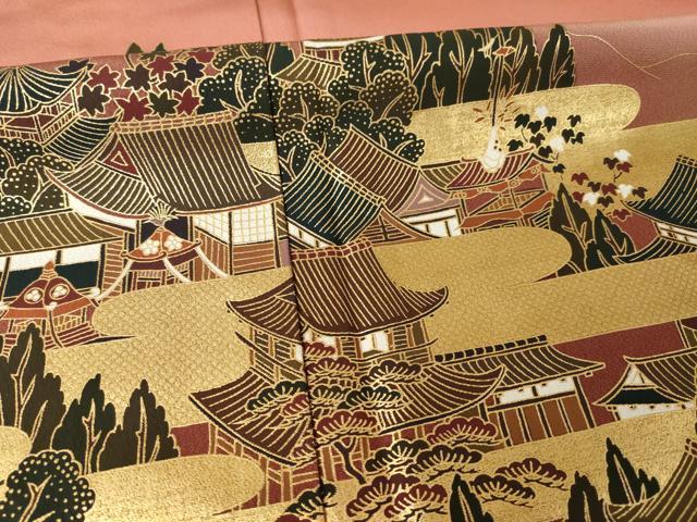 平和屋着物●訪問着 人物風景文 金彩 正絹 逸品 AABM2484ck