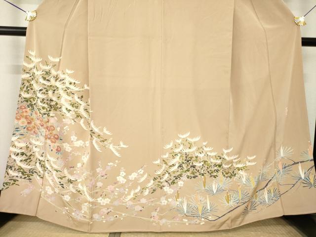 平和屋着物●色留訪問着 友禅 作家物 枝花文 正絹 逸品 AABM2488ck
