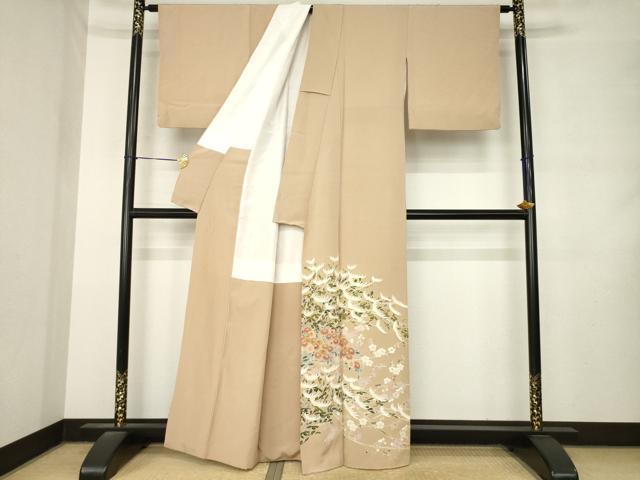 平和屋着物●色留訪問着 友禅 作家物 枝花文 正絹 逸品 AABM2488ck