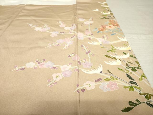 平和屋着物●色留訪問着 友禅 作家物 枝花文 正絹 逸品 AABM2488ck