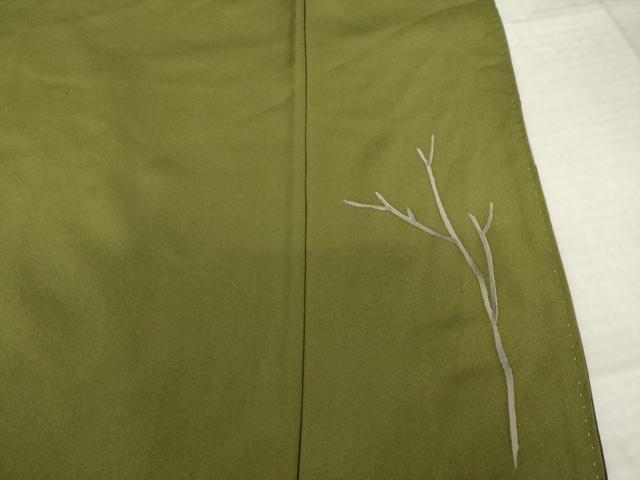平和屋着物●訪問着 手描き 梟 フクロウ 暈し染め 正絹 逸品 AABM2489ck