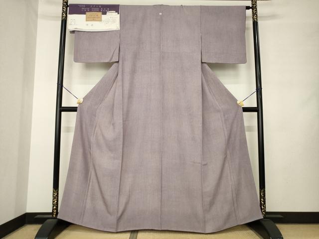 平和屋着物●日本工芸会正会員 藍田正雄の父・藍田春吉 江戸小紋 白×濃色 毛万二ツ割 反端付き 正絹 逸品 AABM2493ck