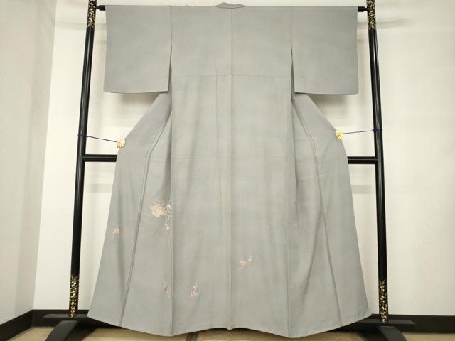 平和屋着物●色留訪問着 総刺繍 雪輪花文 金糸 正絹 逸品 AABM2498ck