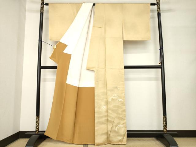平和屋着物●色留訪問着 刺繍 立波文 正絹 逸品 未使用 AABM2508ck