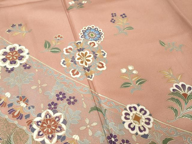 平和屋着物●豪華色留袖 更紗花文 金銀彩 正絹 逸品 AABM2512ck