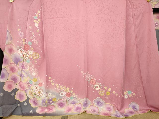 平和屋着物●豪華振袖 駒刺繍 舞花文 金糸 ロング丈 正絹 逸品 AABM2514ck