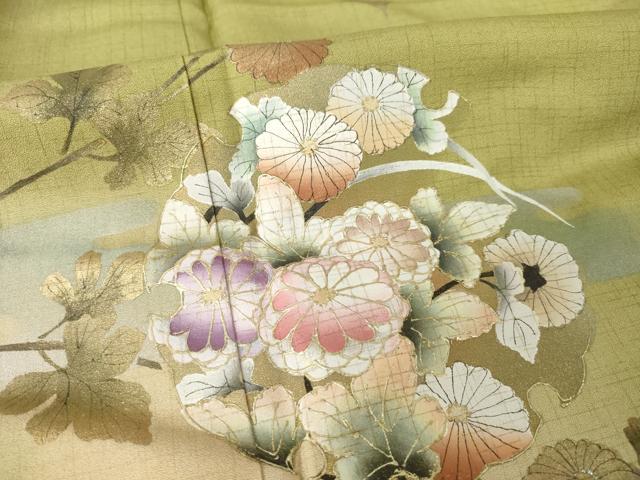 平和屋着物●訪問着 雪輪花文 暈し染め 金銀彩 正絹 逸品 AABM2515ck