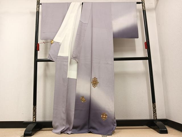 平和屋着物●訪問着 作家物 螺鈿 舞花文 暈し染め 金彩 正絹 逸品 AABM2521ph