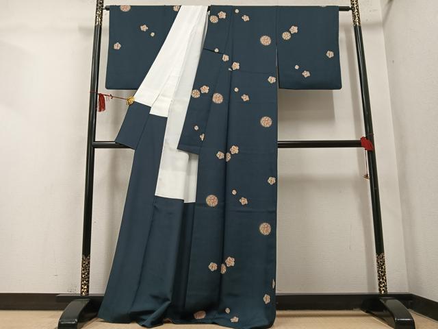平和屋着物●上質な小紋 舞花文 正絹 逸品 AABM2522ph