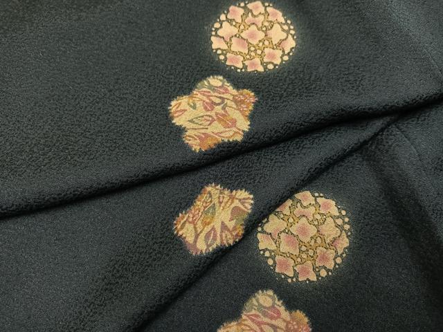 平和屋着物●上質な小紋 舞花文 正絹 逸品 AABM2522ph