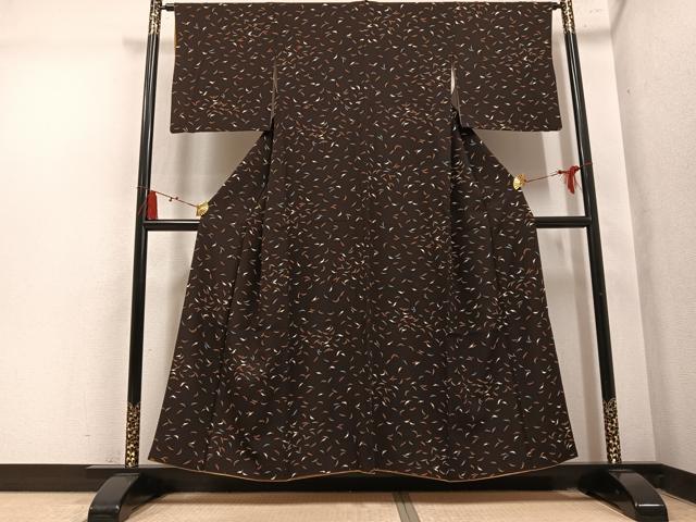 平和屋着物●上質な小紋 唐辛子 正絹 逸品 AABM2553ph