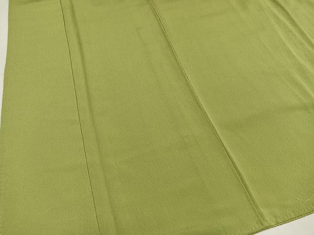 平和屋着物●上質な色無地 青朽葉色 正絹 逸品 AABM2554ph