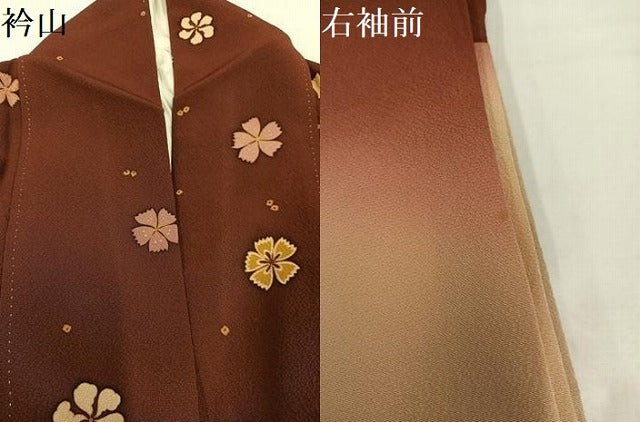 平和屋着物●こむさでもーど・COMME CA DU MODE 振袖 舞花文 暈し染め 正絹 逸品 AABM2565ph