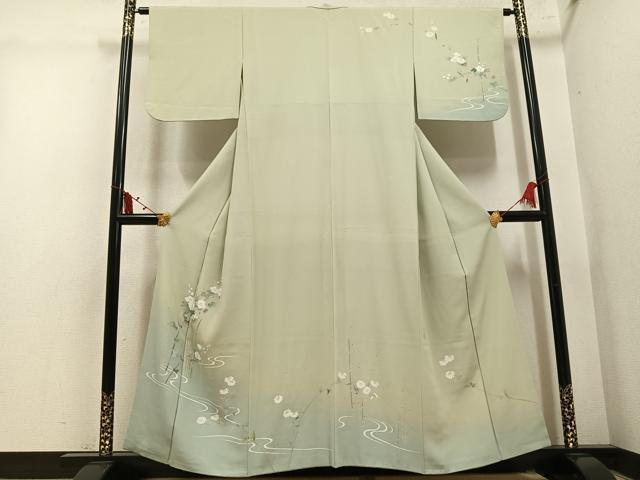 平和屋着物●訪問着 草花文 暈し染め 正絹 逸品 AABM2578ph