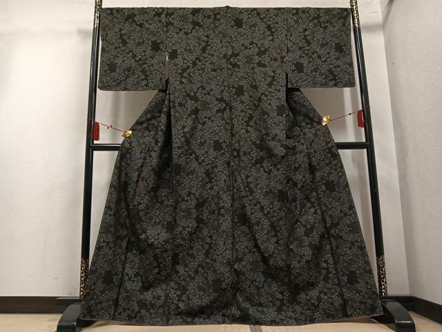 平和屋着物●本場大島紬 9マルキ 花尽くし 正絹 逸品 AABM2580ph