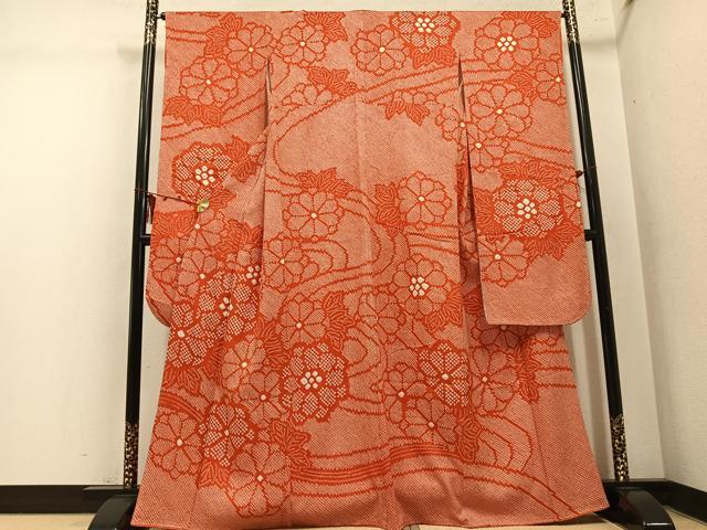 平和屋着物●豪華振袖 総絞り 草花文 正絹 逸品 AABM2583ph