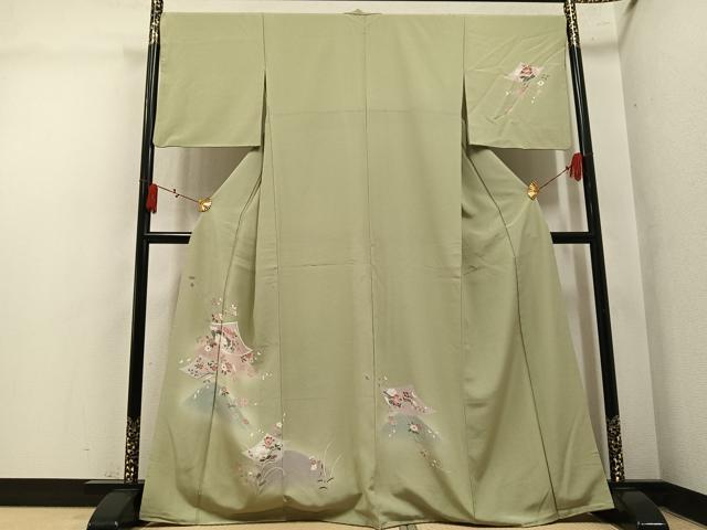 平和屋着物●訪問着 友禅 枝花文 暈し染め 正絹 逸品 AABM2600ph