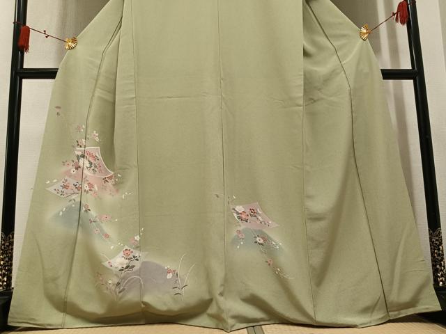 平和屋着物●訪問着 友禅 枝花文 暈し染め 正絹 逸品 AABM2600ph
