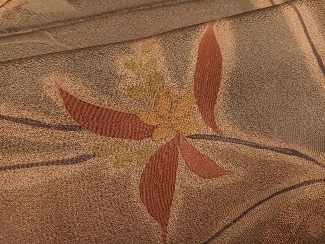 平和屋着物●上質な小紋 地紋起こし 花唐草文 正絹 逸品 AABM2602ph