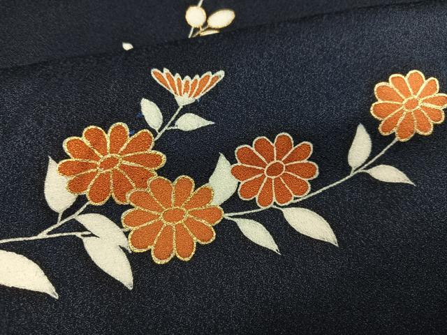 平和屋着物●訪問着 駒刺繍 草花文 金彩 松坂屋扱い 正絹 逸品 AABM2605ph