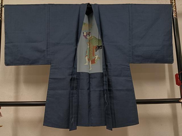 平和屋着物●男性 紬 アンサンブル 100亀甲 総詰め 正絹 逸品 未使用 AABM2609ph