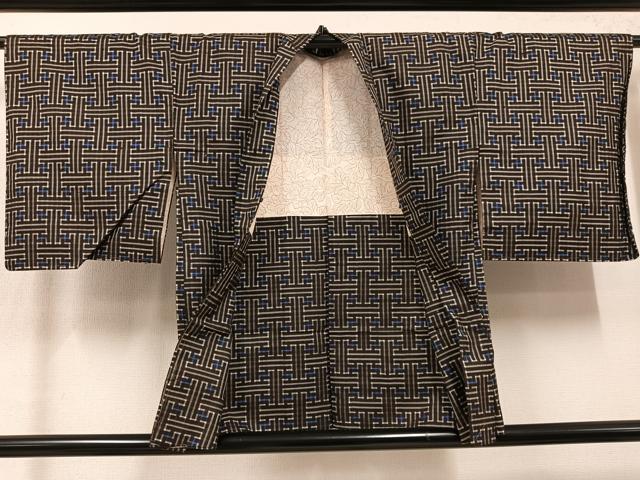 平和屋着物●本場大島紬 龍郷絣 秋名バラ アンサンブル 正絹 逸品 AABM2615ph