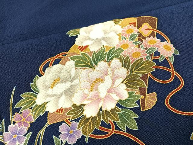 平和屋着物●豪華振袖 御所車檜扇花文 暈し染め 金彩 正絹 逸品 AABM2617ph