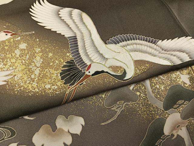 平和屋着物●豪華色留袖 作家物 徳永青筆 群れ鶴浜松文 暈し染め 金彩 正絹 逸品 AABM2631ph