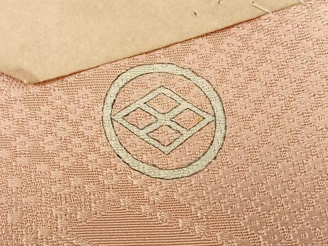 平和屋着物●上質な色無地 吉祥花地紋 肉色 大丸扱い 正絹 逸品 AABM2652ph