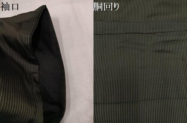 平和屋着物●男性 紬 縞 正絹 逸品 AABM2654ph