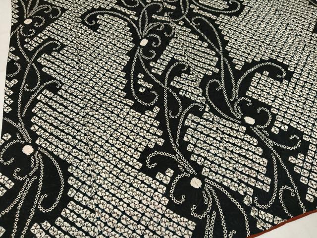 平和屋着物●上質な小紋 蜘蛛絞り 間道 正絹 逸品 AABM2664ph