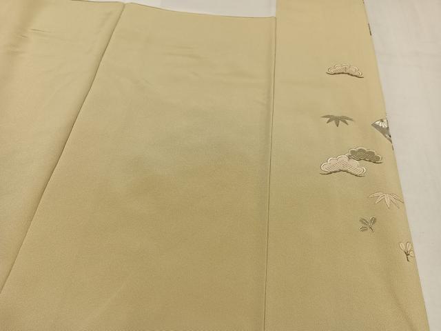 平和屋着物●色留訪問着 御所車扇面飛鶴草花文 金銀彩 さが美扱い 正絹 逸品 AABM2671ph