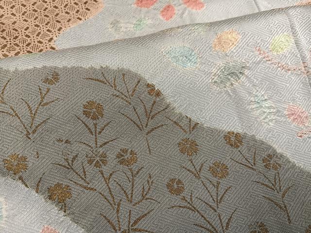 平和屋着物●訪問着 駒刺繍 草花文 金彩 正絹 逸品 未使用 AABM2675ph